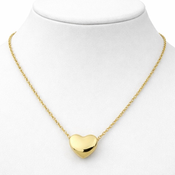 Stainless Steel Jewelry - Stainless Steel Gold Tone Heart Necklace (NWOT)